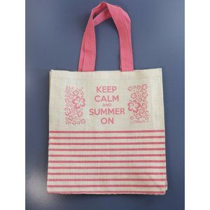 Dillards Summer Tote Bag L Pink Cream Stripe Beach Keep Calm Summer On Market